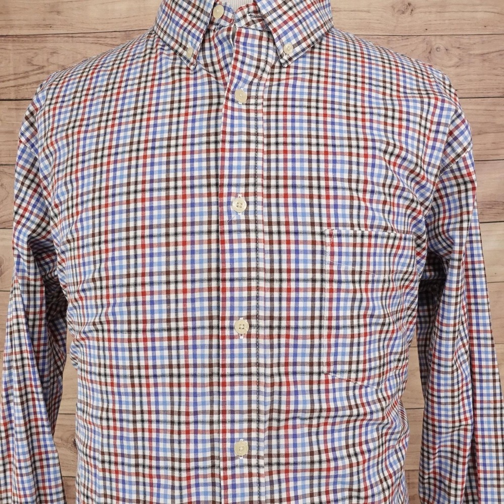 Haggar Shirt Mens 2XL Multicolor Check Long Sleeve Button-Up Stretch Pocket